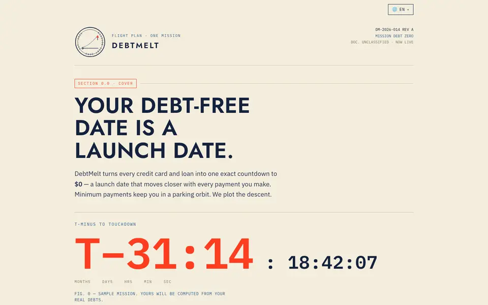 DebtMelt website