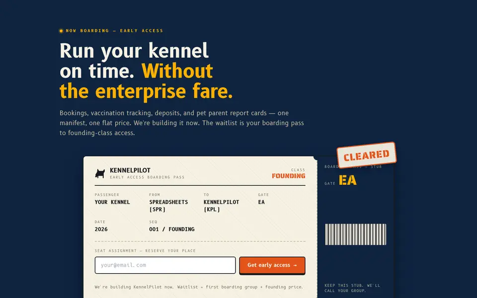 KennelPilot website