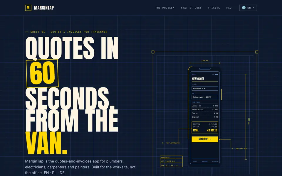 MarginTap website