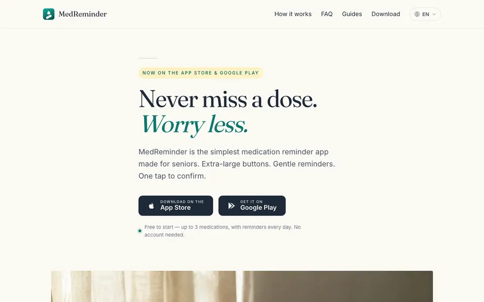 MedReminder website