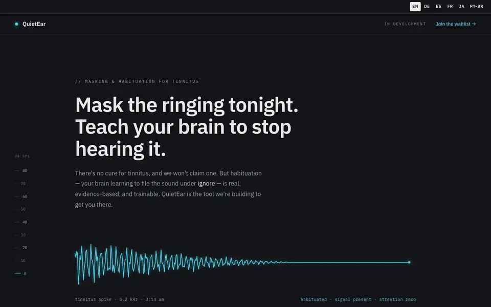 QuietEar website