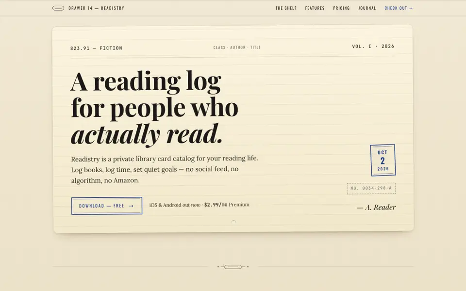 Readistry website