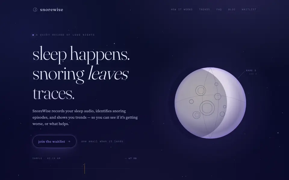 SnoreWise website