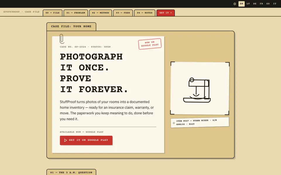 StuffProof website